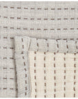 Grey Pure Cotton Line-Stitch Throw Blanket
