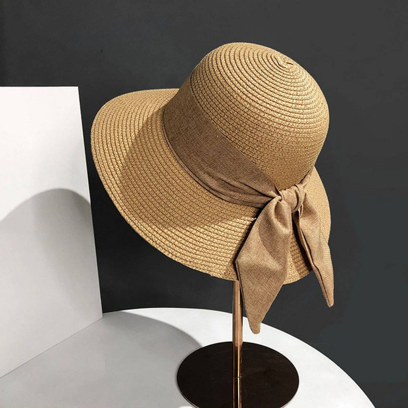 Summer Elegant Beach Bow Straw Hat_CWAH3407 - Cloth + Cabin