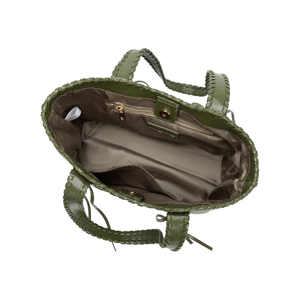 Phoebe Olive Recycled Vegan Shoulder Bag - Cloth + Cabin