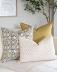 Jardim Floral Block Printed Pillow Cover | Olive