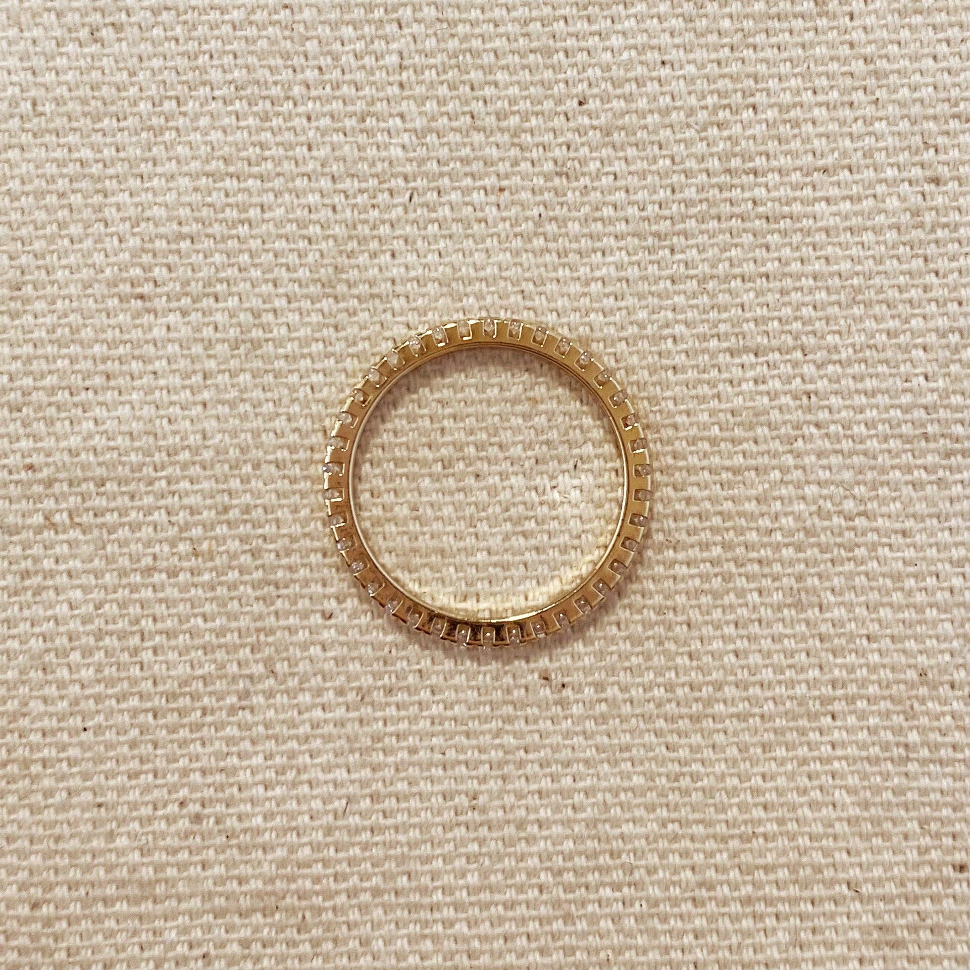 18k Gold Filled Diamond Color Stone Ring