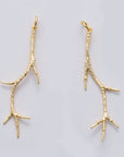 18K Gold Filled Hammered Tree Branch Geometric Charm