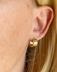 Gold Chunky Flat Clicker Hoop Earrings