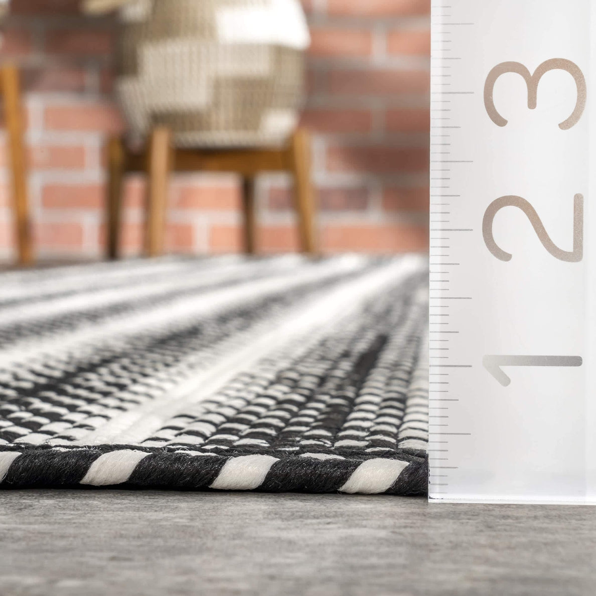 Kennedy Braided Stripes Indoor/Outdoor Area Rug