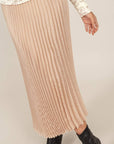 Shiny Pleated Maxi Skirt