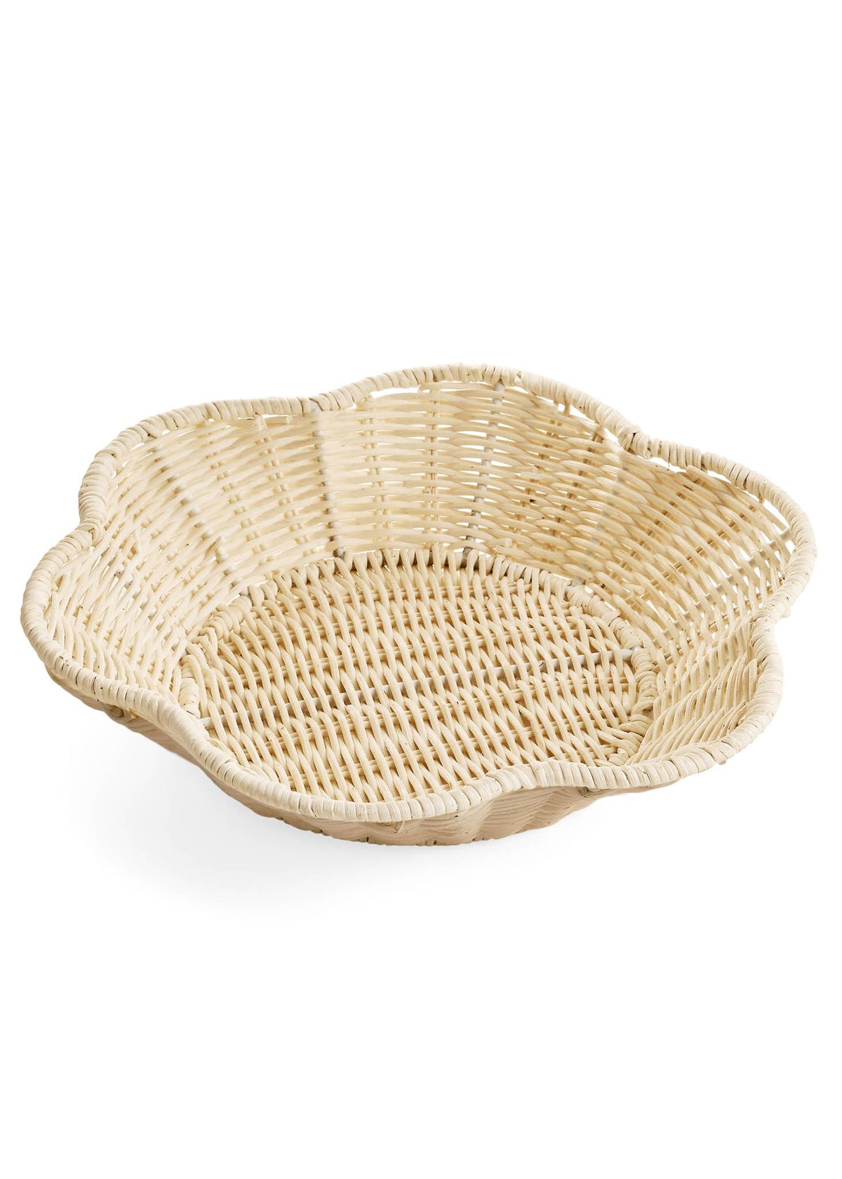 Bowl Rattan Scallop Edge Natural