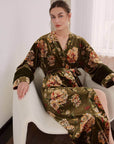 Velvet Floral Kimono Robe