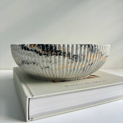Temis Fluted Concrete Bowl - Cloth + Cabin