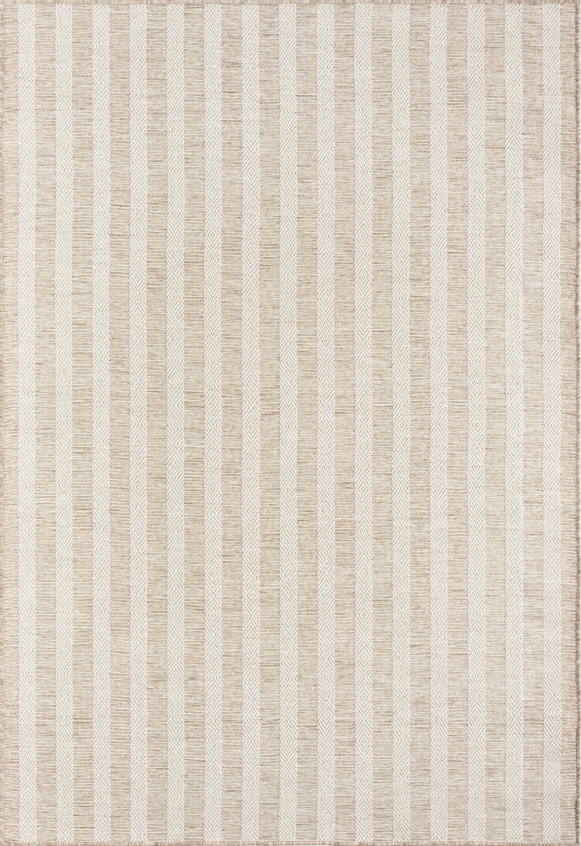 Ocean Striped Beige Brown Indoor/Outdoor Area Rug