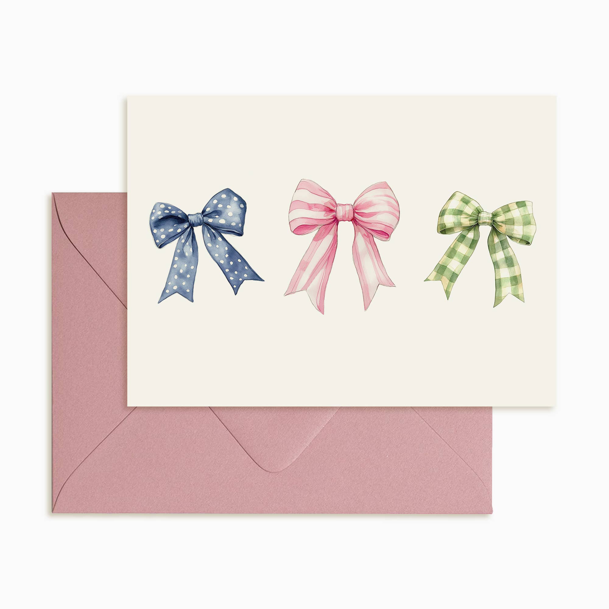 Three Bows - Box of 6 Note Cards - Cloth + Cabin