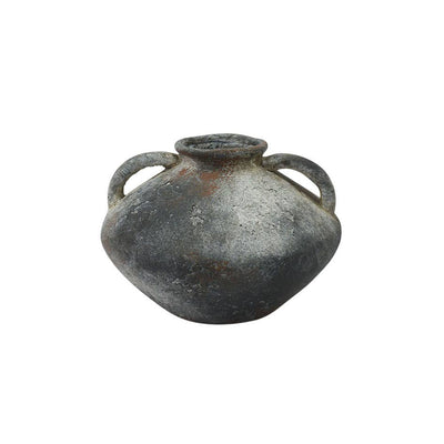 Rustic Dark Gray Ceramic Vase