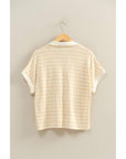 Kaylyn Striped V-Neck Collared Top