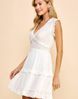 Sasha White Ruffle Mini Dress