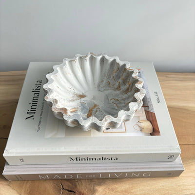 Kyma Concrete Scallop Bowl - Cloth + Cabin