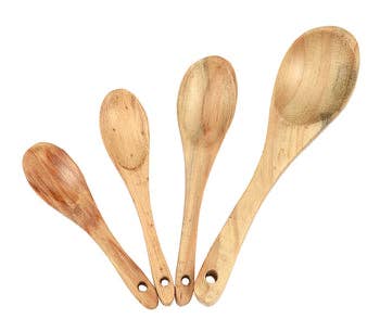Stripe Potholder + Wooden Measuring Spoon Gift Set