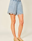 Bianca Embroidered Waist Elastic Flare Shorts