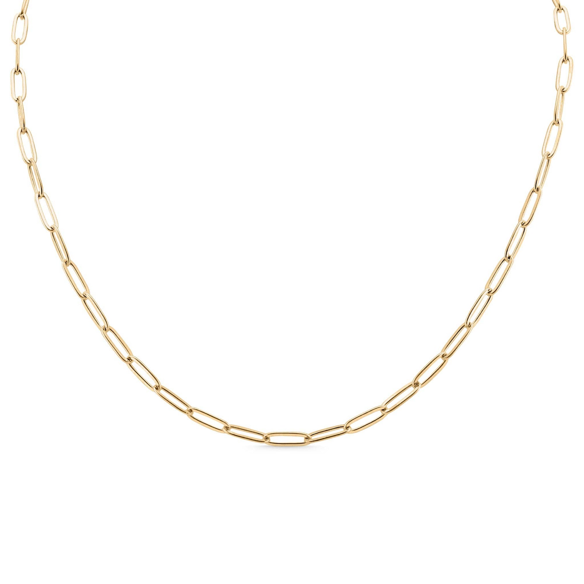 18K Gold Paperclip Necklace