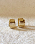 Gold Chunky Flat Clicker Hoop Earrings