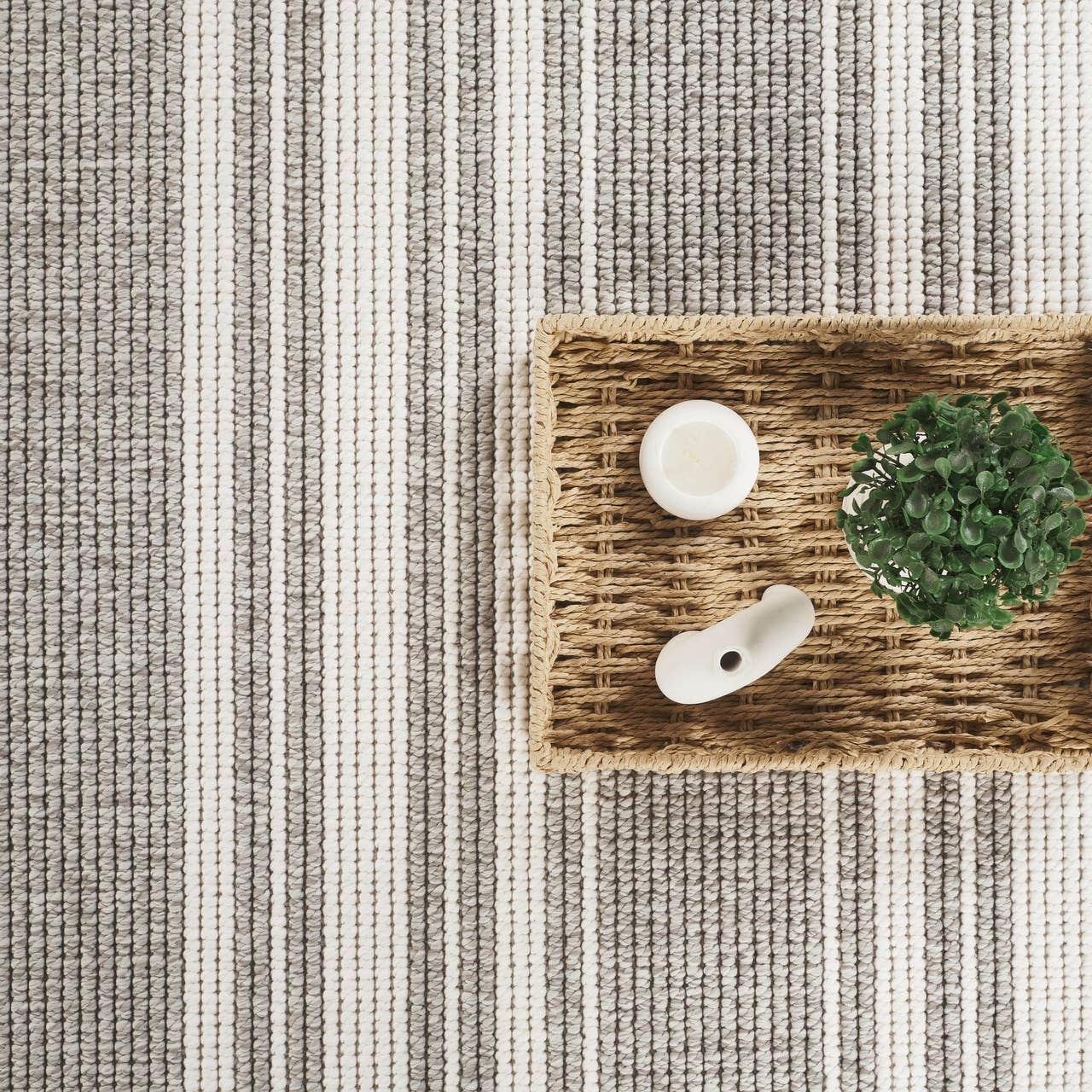 4 X6 Luca Striped Grey Cream Area Rug
