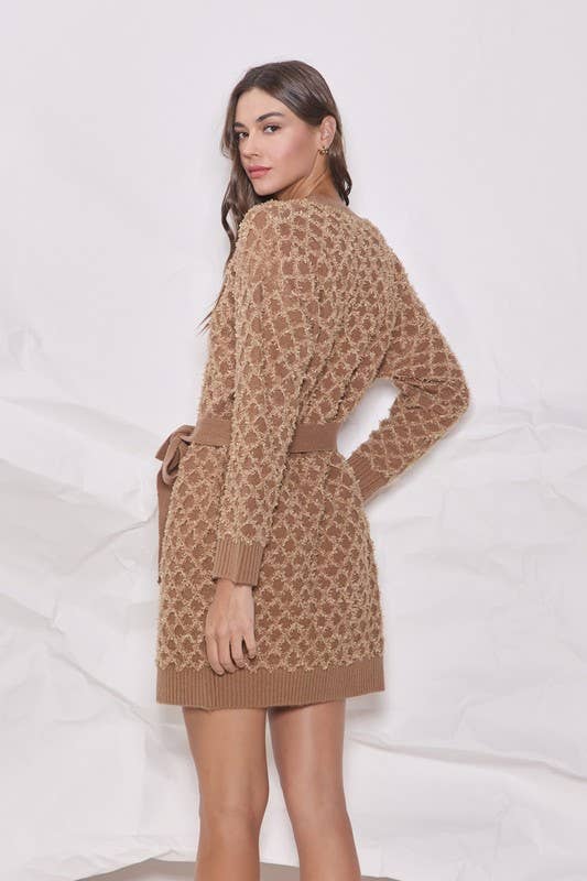 Audrey Belted Sweater Dress