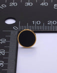 Black Acrylic Round Stud Earrings