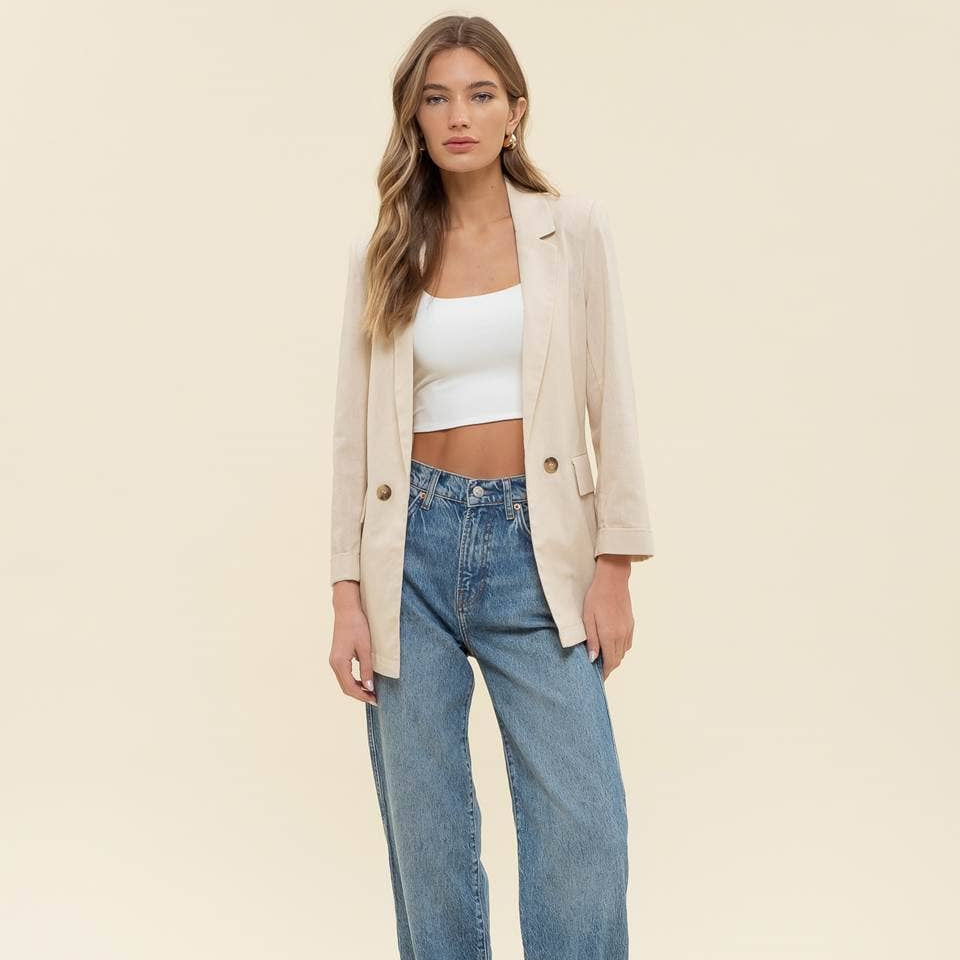 Miah Linen Blend Blazer - Cloth + Cabin
