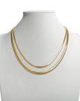 18k Gold Herringbone Chain Necklace