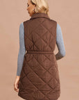 Tobey-Quilted Stand Collar Puffer Long Vest