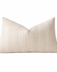 Soft Beige Striped Lumbar Throw Pillow