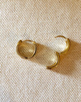 Gold Chunky Flat Clicker Hoop Earrings