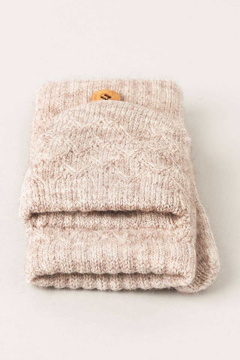 Knit Convertible Fingerless Mittens Gloves