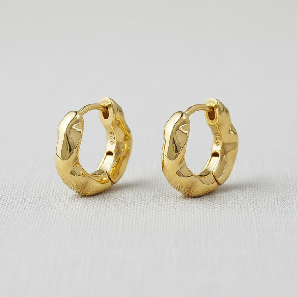Sculptural Liquid Metal Hoop Earrings