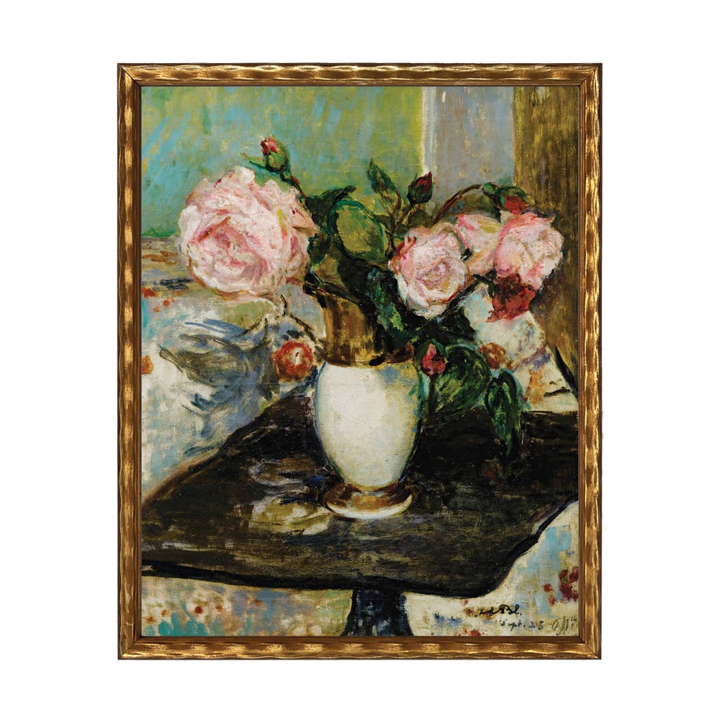 Vintage Oil Painting of Florals