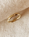 18k Gold Filled Band Ring With Cubic Zirconia Stone