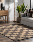 Christana Traditional Checkered Jute Area Rug