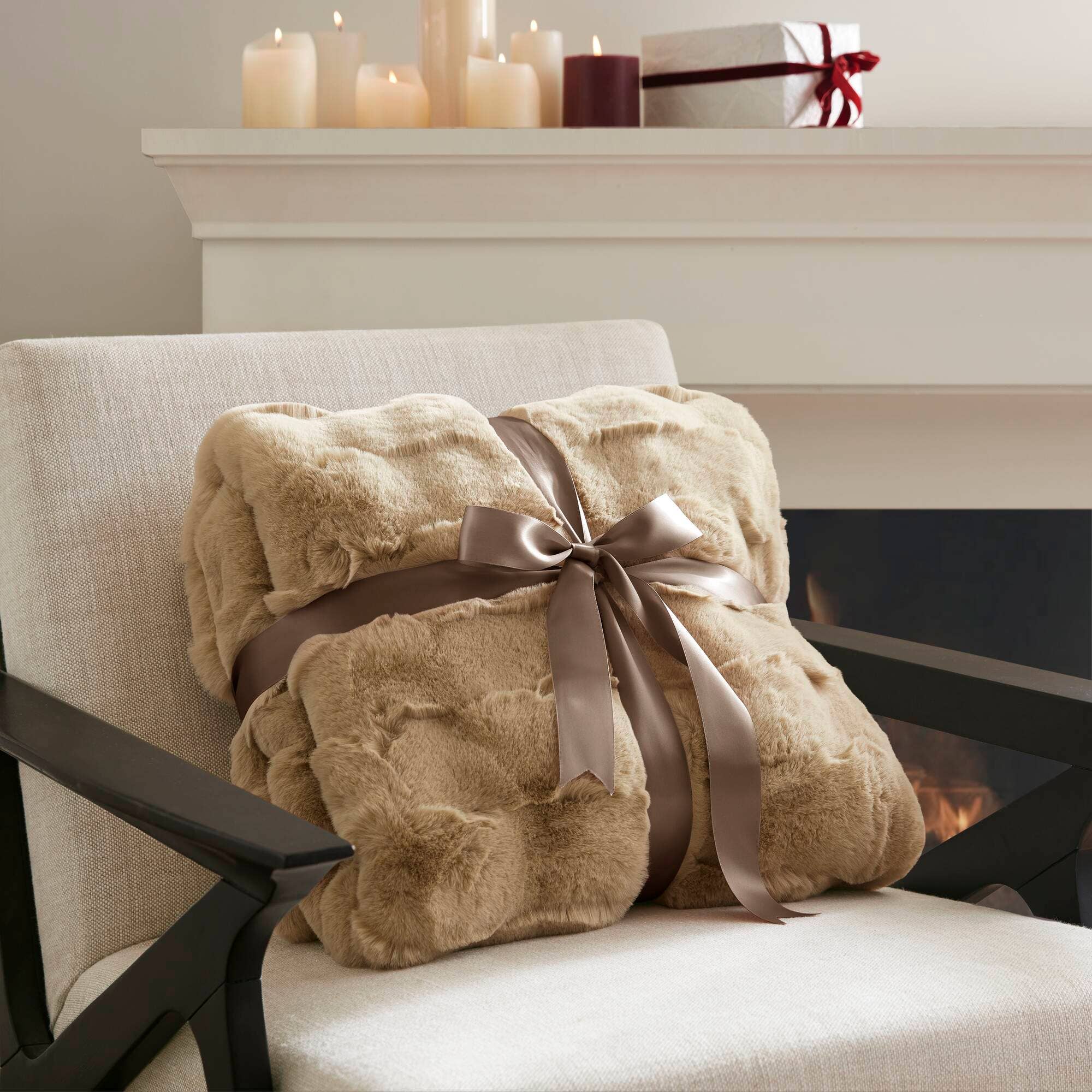 Faux Fur Velvet Throw Blanket