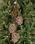 Champagne Glitter Pinecone Trio Cluster