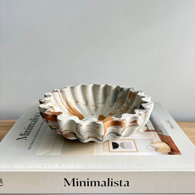 Kyma Concrete Scallop Bowl - Cloth + Cabin