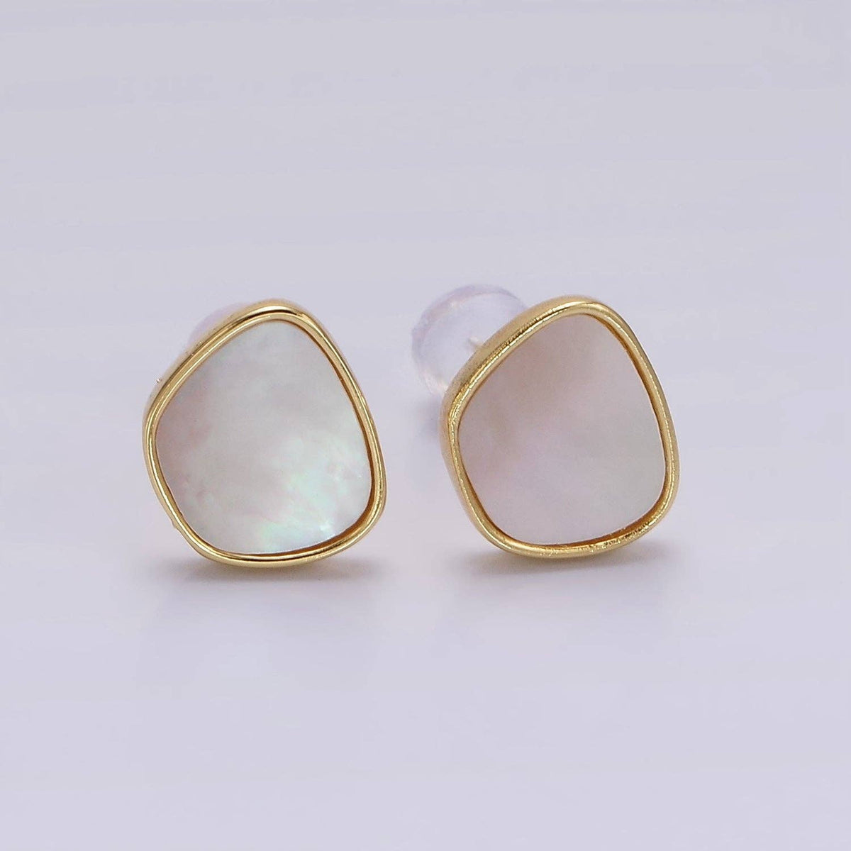 Shell Pearl Bezel Earrings