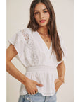Zoie Swiss Dot Lace Peplum Blouse