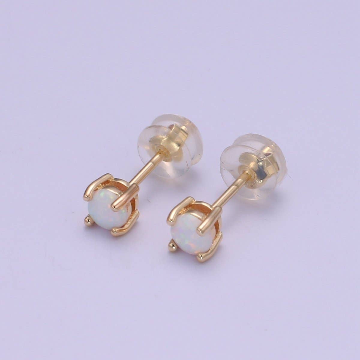 Minimalist Opal Stud Earrings