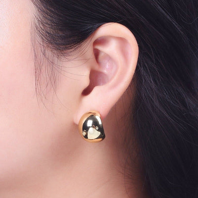 24K Gold Filled Chunky Wide Dome Stud  Earrings