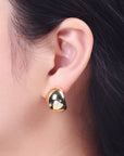 24K Gold Filled Chunky Wide Dome Stud  Earrings