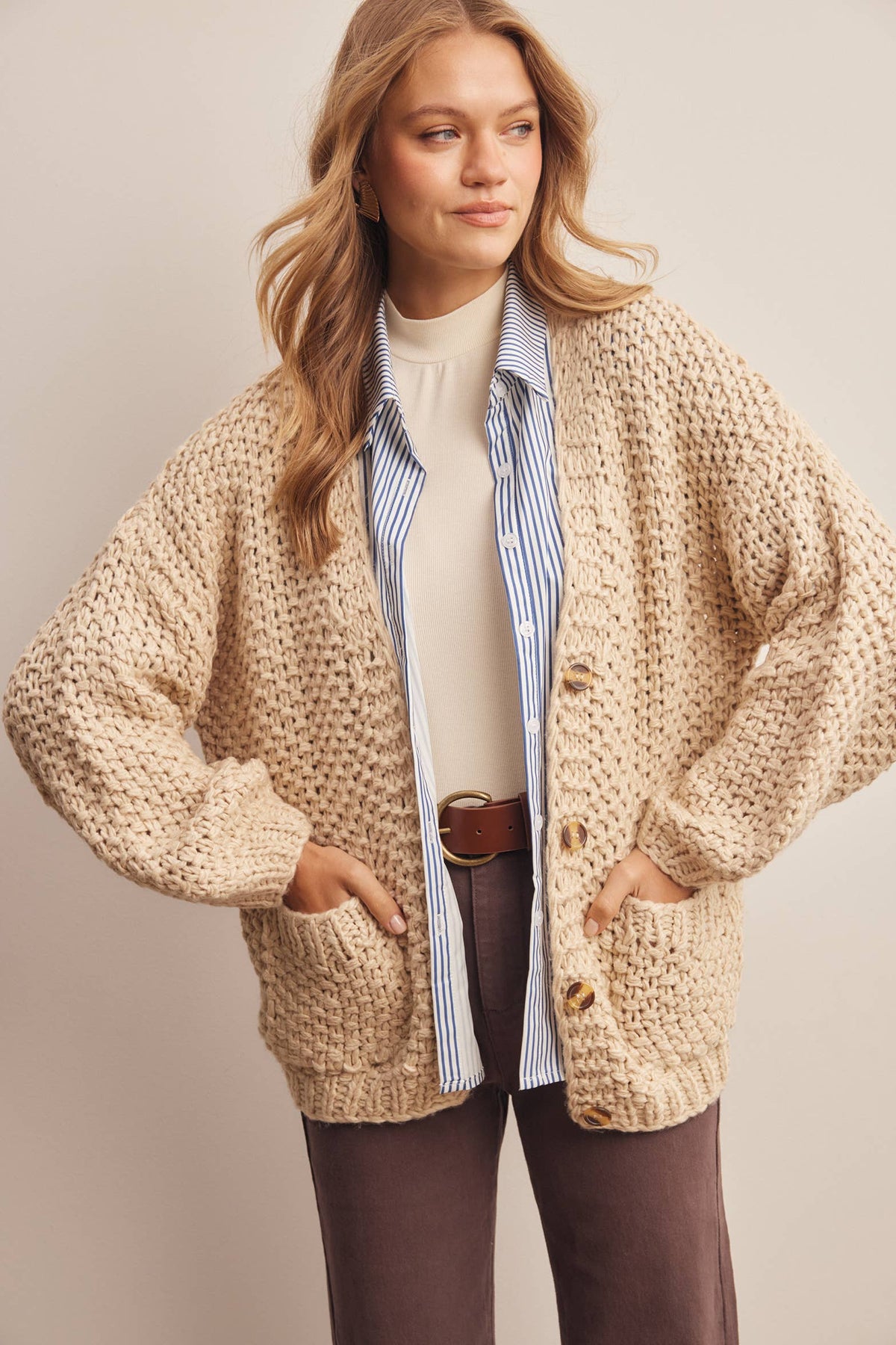 Aliza Handmade Chunky Knit Cardigan - Cloth + Cabin