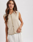 Nyasia Button-Up Sweater Tank