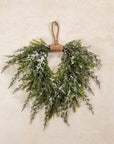 16" Snowy Cedar Hanging Wreath