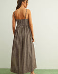 Maia Stripe Pattern Long Dress