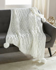 Pom Pom Sweater Knit Throw 50" x 60"