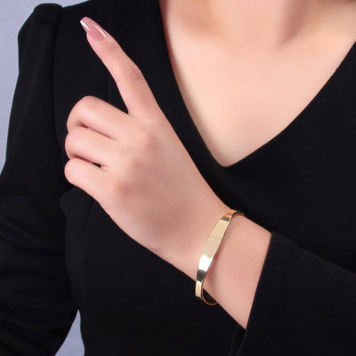 24K Gold Filled Minimalist Band Cuff Bracelet - Cloth + Cabin