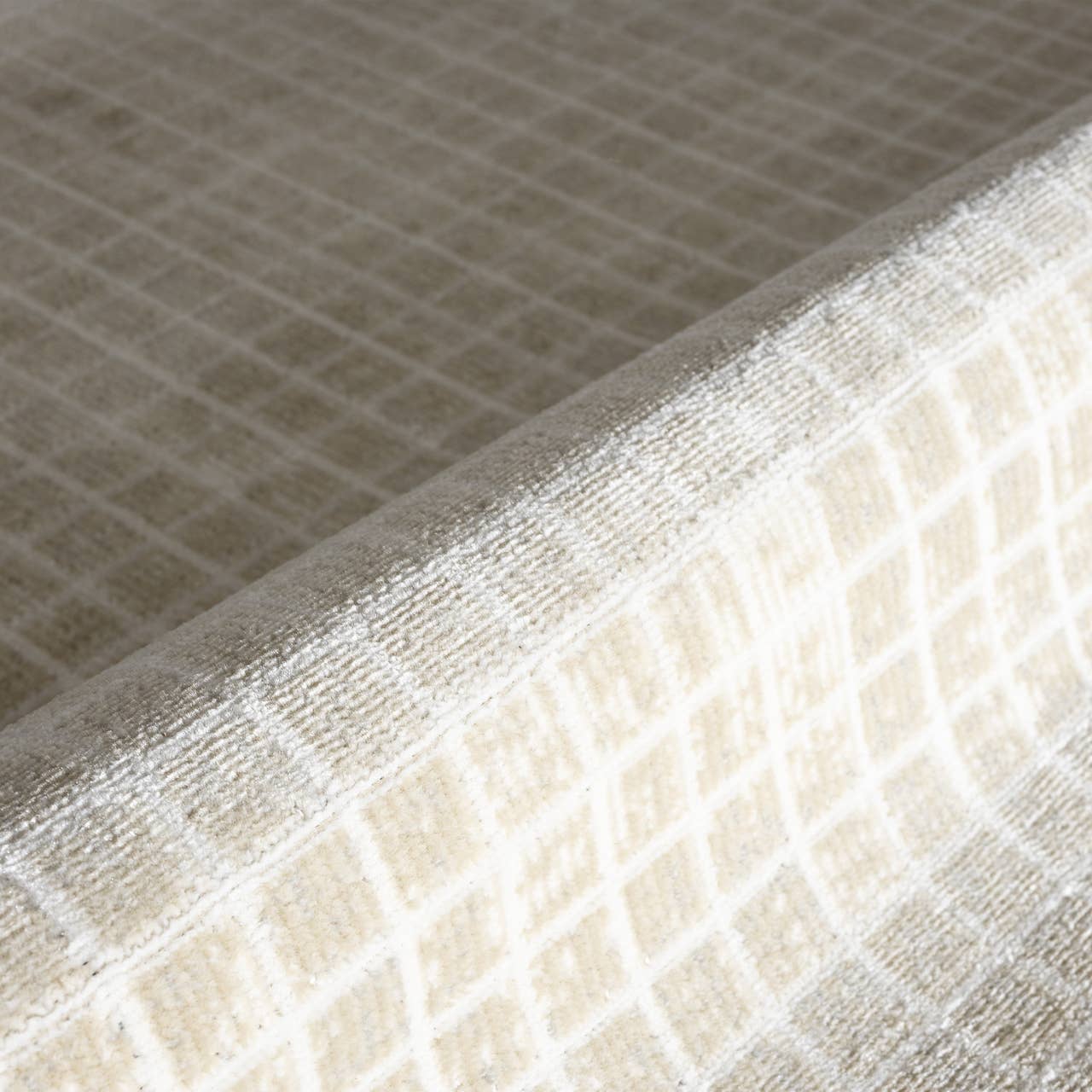 Dalia Beige Micro Grid Indoor Outdoor Rug
